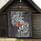 Personalised South Sydney Rabbitohs Quilt Polynesian Tribal Pattern With Rugby Rabbit Mascot Art