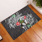 Personalised South Sydney Rabbitohs Rubber Doormat Polynesian Tribal Pattern With Rugby Rabbit Mascot Art