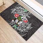 Personalised South Sydney Rabbitohs Rubber Doormat Polynesian Tribal Pattern With Rugby Rabbit Mascot Art