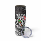 Personalised South Sydney Rabbitohs Skinny Tumbler Polynesian Tribal Pattern With Rugby Rabbit Mascot Art