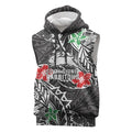 Personalised South Sydney Rabbitohs Sleeveless Hoodie Polynesian Tribal Pattern With Rugby Rabbit Mascot Art