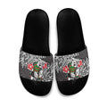 Personalised South Sydney Rabbitohs Slide Sandals Polynesian Tribal Pattern With Rugby Rabbit Mascot Art