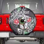 Personalised South Sydney Rabbitohs Spare Tire Cover Polynesian Tribal Pattern With Rugby Rabbit Mascot Art