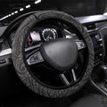 South Sydney Rabbitohs Steering Wheel Cover Polynesian Tribal Pattern With Rugby Rabbit Mascot Art