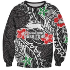 Personalised South Sydney Rabbitohs Sweatshirt Polynesian Tribal Pattern With Rugby Rabbit Mascot Art