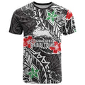 Personalised South Sydney Rabbitohs T Shirt Polynesian Tribal Pattern With Rugby Rabbit Mascot Art