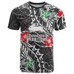 Personalised South Sydney Rabbitohs T Shirt Polynesian Tribal Pattern With Rugby Rabbit Mascot Art
