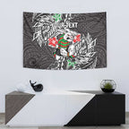 Personalised South Sydney Rabbitohs Tapestry Polynesian Tribal Pattern With Rugby Rabbit Mascot Art