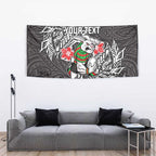 Personalised South Sydney Rabbitohs Tapestry Polynesian Tribal Pattern With Rugby Rabbit Mascot Art