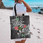 Personalised South Sydney Rabbitohs Tote Bag Polynesian Tribal Pattern With Rugby Rabbit Mascot Art