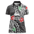 Personalised South Sydney Rabbitohs Women Polo Shirt Polynesian Tribal Pattern With Rugby Rabbit Mascot Art
