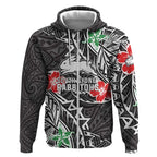 Personalised South Sydney Rabbitohs Zip Hoodie Polynesian Tribal Pattern With Rugby Rabbit Mascot Art