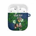 Personalised Canberra Raiders AirPods Case Polynesian Tribal Pattern With Rugby Viking Mascot Art