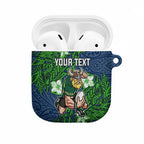 Personalised Canberra Raiders AirPods Case Polynesian Tribal Pattern With Rugby Viking Mascot Art