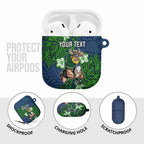 Personalised Canberra Raiders AirPods Case Polynesian Tribal Pattern With Rugby Viking Mascot Art