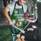 Personalised Canberra Raiders Apron Polynesian Tribal Pattern With Rugby Viking Mascot Art