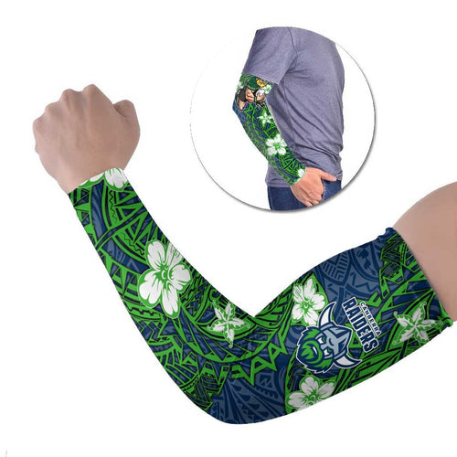 Personalised Canberra Raiders Arm Sleeves Polynesian Tribal Pattern With Rugby Viking Mascot Art