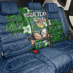 Personalised Canberra Raiders Back Car Seat Cover Polynesian Tribal Pattern With Rugby Viking Mascot Art