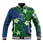 Personalised Canberra Raiders Baseball Jacket Polynesian Tribal Pattern With Rugby Viking Mascot Art