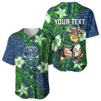 Personalised Canberra Raiders Baseball Jersey Polynesian Tribal Pattern With Rugby Viking Mascot Art