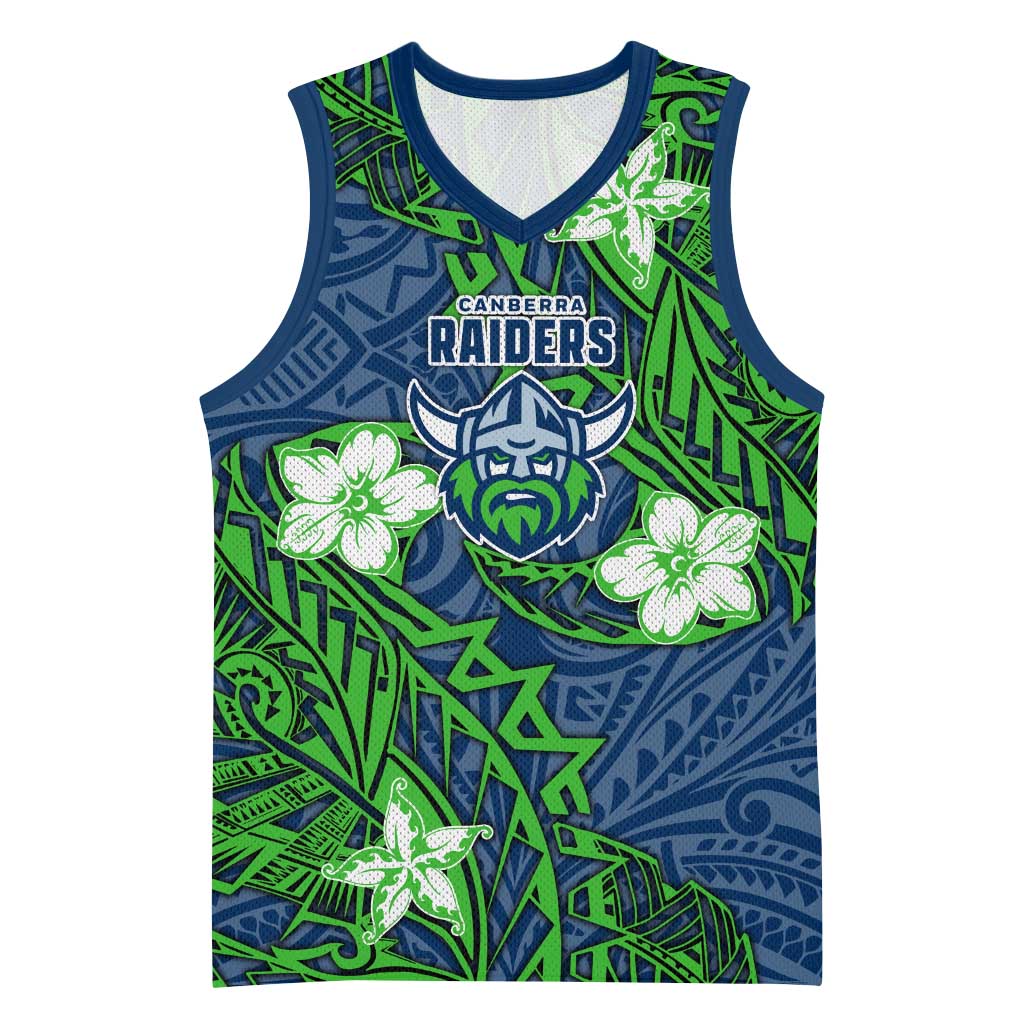 Personalised Canberra Raiders Basketball Jersey Polynesian Tribal Pattern With Rugby Viking Mascot Art