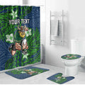 Personalised Canberra Raiders Bathroom Set Polynesian Tribal Pattern With Rugby Viking Mascot Art