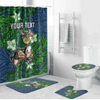 Personalised Canberra Raiders Bathroom Set Polynesian Tribal Pattern With Rugby Viking Mascot Art