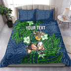 Personalised Canberra Raiders Bedding Set Polynesian Tribal Pattern With Rugby Viking Mascot Art
