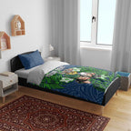 Personalised Canberra Raiders Bedding Set Polynesian Tribal Pattern With Rugby Viking Mascot Art