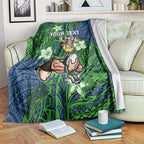 Personalised Canberra Raiders Blanket Polynesian Tribal Pattern With Rugby Viking Mascot Art