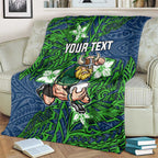 Personalised Canberra Raiders Blanket Polynesian Tribal Pattern With Rugby Viking Mascot Art