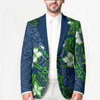 Personalised Canberra Raiders Blazer Polynesian Tribal Pattern With Rugby Viking Mascot Art