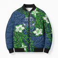 Personalised Canberra Raiders Bomber Puffer Jacket Polynesian Tribal Pattern With Rugby Viking Mascot Art