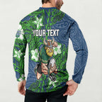 Personalised Canberra Raiders Button Sweatshirt Polynesian Tribal Pattern With Rugby Viking Mascot Art