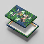 Personalised Canberra Raiders Canvas Wall Art Polynesian Tribal Pattern With Rugby Viking Mascot Art
