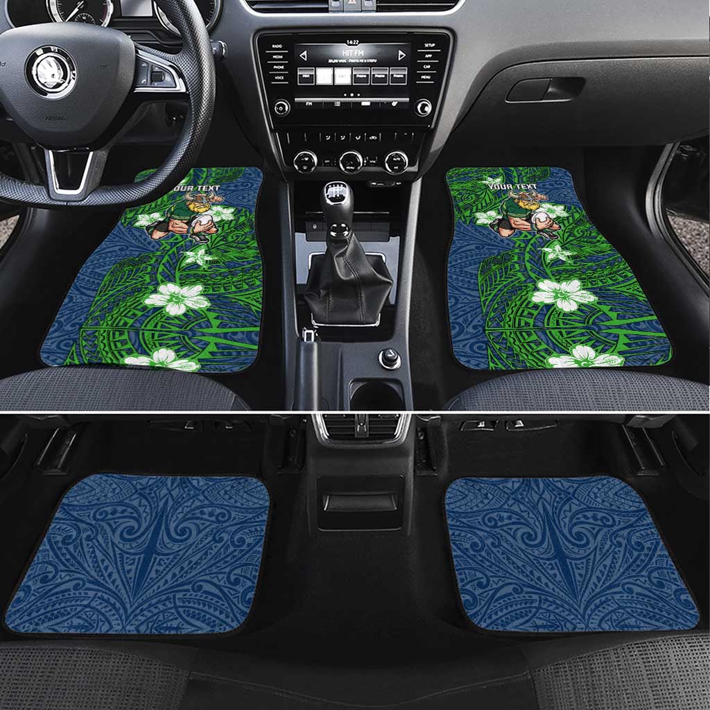 Personalised Canberra Raiders Car Mats Polynesian Tribal Pattern With Rugby Viking Mascot Art