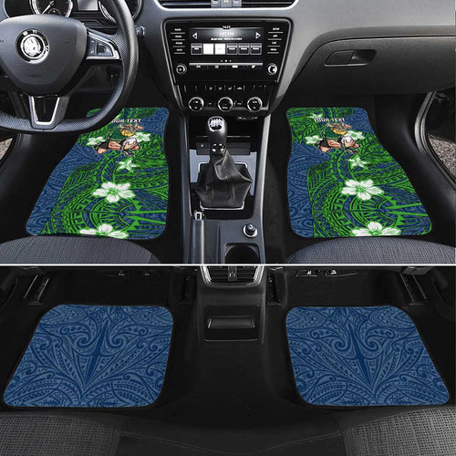 Personalised Canberra Raiders Car Mats Polynesian Tribal Pattern With Rugby Viking Mascot Art
