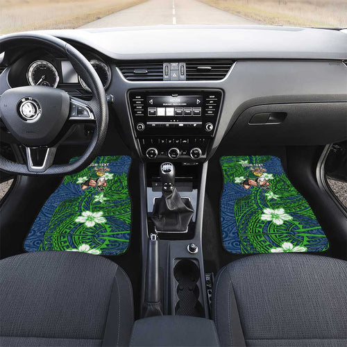 Personalised Canberra Raiders Car Mats Polynesian Tribal Pattern With Rugby Viking Mascot Art