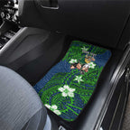 Personalised Canberra Raiders Car Mats Polynesian Tribal Pattern With Rugby Viking Mascot Art