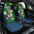 Personalised Canberra Raiders Car Seat Cover Polynesian Tribal Pattern With Rugby Viking Mascot Art