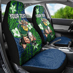 Personalised Canberra Raiders Car Seat Cover Polynesian Tribal Pattern With Rugby Viking Mascot Art