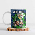 Personalised Canberra Raiders Ceramic Mug Polynesian Tribal Pattern With Rugby Viking Mascot Art