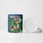Personalised Canberra Raiders Ceramic Mug Polynesian Tribal Pattern With Rugby Viking Mascot Art