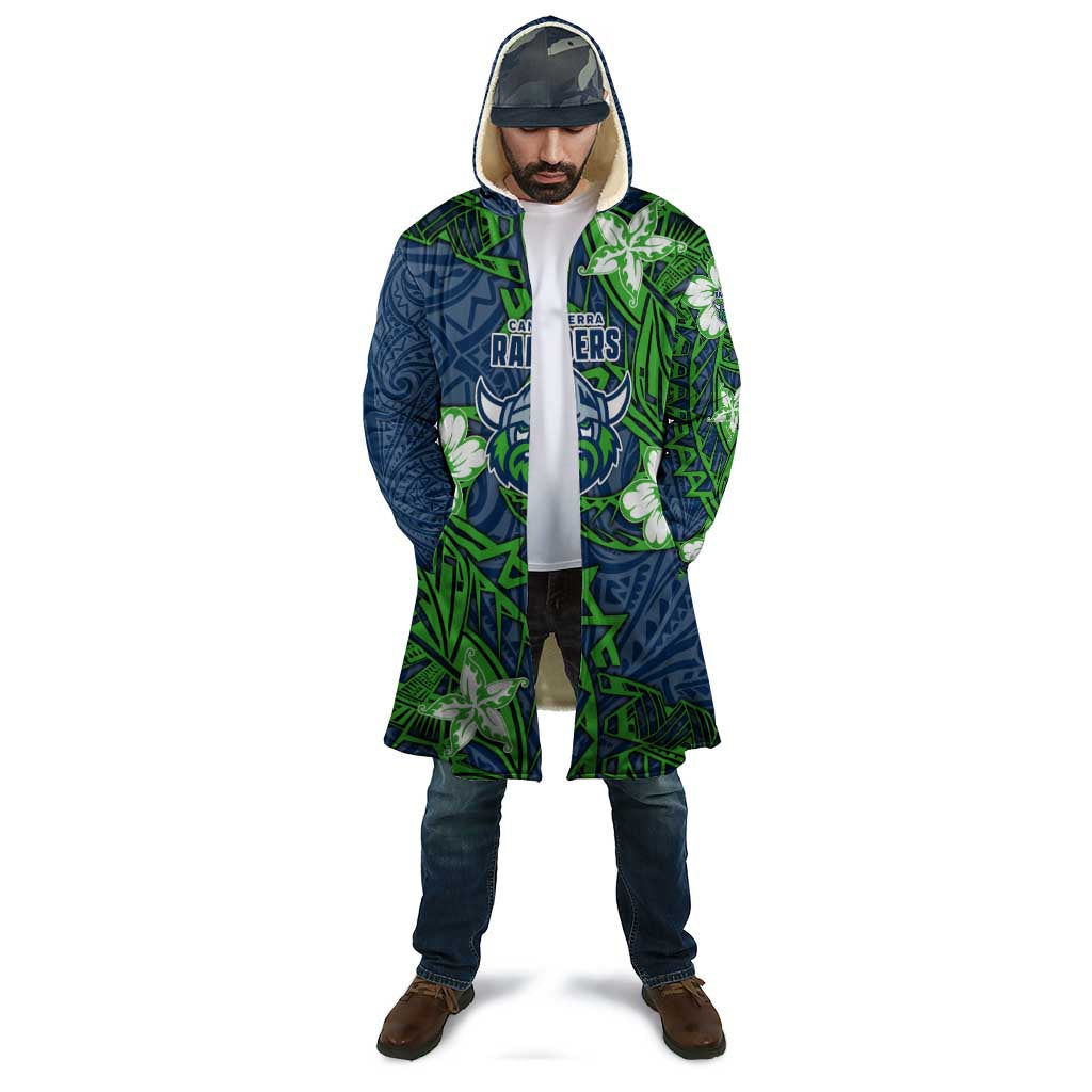 Personalised Canberra Raiders Cloak Polynesian Tribal Pattern With Rugby Viking Mascot Art