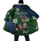 Personalised Canberra Raiders Cloak Polynesian Tribal Pattern With Rugby Viking Mascot Art