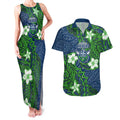 Personalised Canberra Raiders Couples Matching Tank Maxi Dress and Hawaiian Shirt Polynesian Tribal Pattern With Rugby Viking Mascot Art