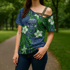 Personalised Canberra Raiders Cross Shoulder Shirt Polynesian Tribal Pattern With Rugby Viking Mascot Art