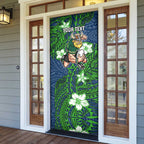 Personalised Canberra Raiders Door Cover Polynesian Tribal Pattern With Rugby Viking Mascot Art