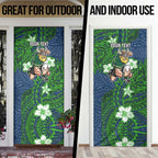 Personalised Canberra Raiders Door Cover Polynesian Tribal Pattern With Rugby Viking Mascot Art