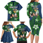 Personalised Canberra Raiders Family Matching Long Sleeve Bodycon Dress and Hawaiian Shirt Polynesian Tribal Pattern With Rugby Viking Mascot Art
